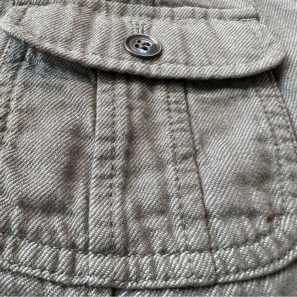 Caslon Cotton Khaki Green Quarter Sleeve Jacket Trench Coat Blazer Size M - Picture 8 of 15